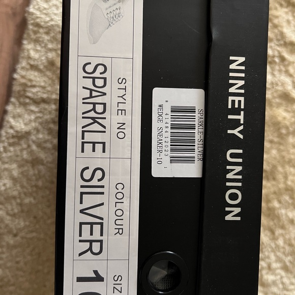 NINETY UNION SPARKLE SILVER WEDGE SNEAKER ATHLETIC SHOE Like new - Picture 13 of 14